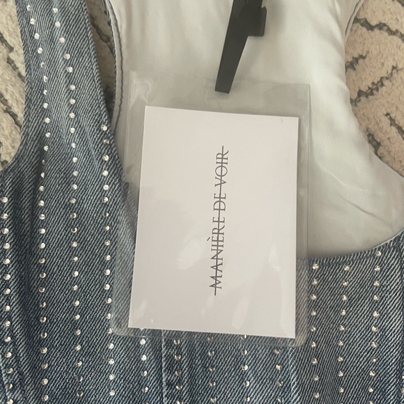 Manier De Voir DENIM RHINESTONE CORSET - Picture 5 of 7